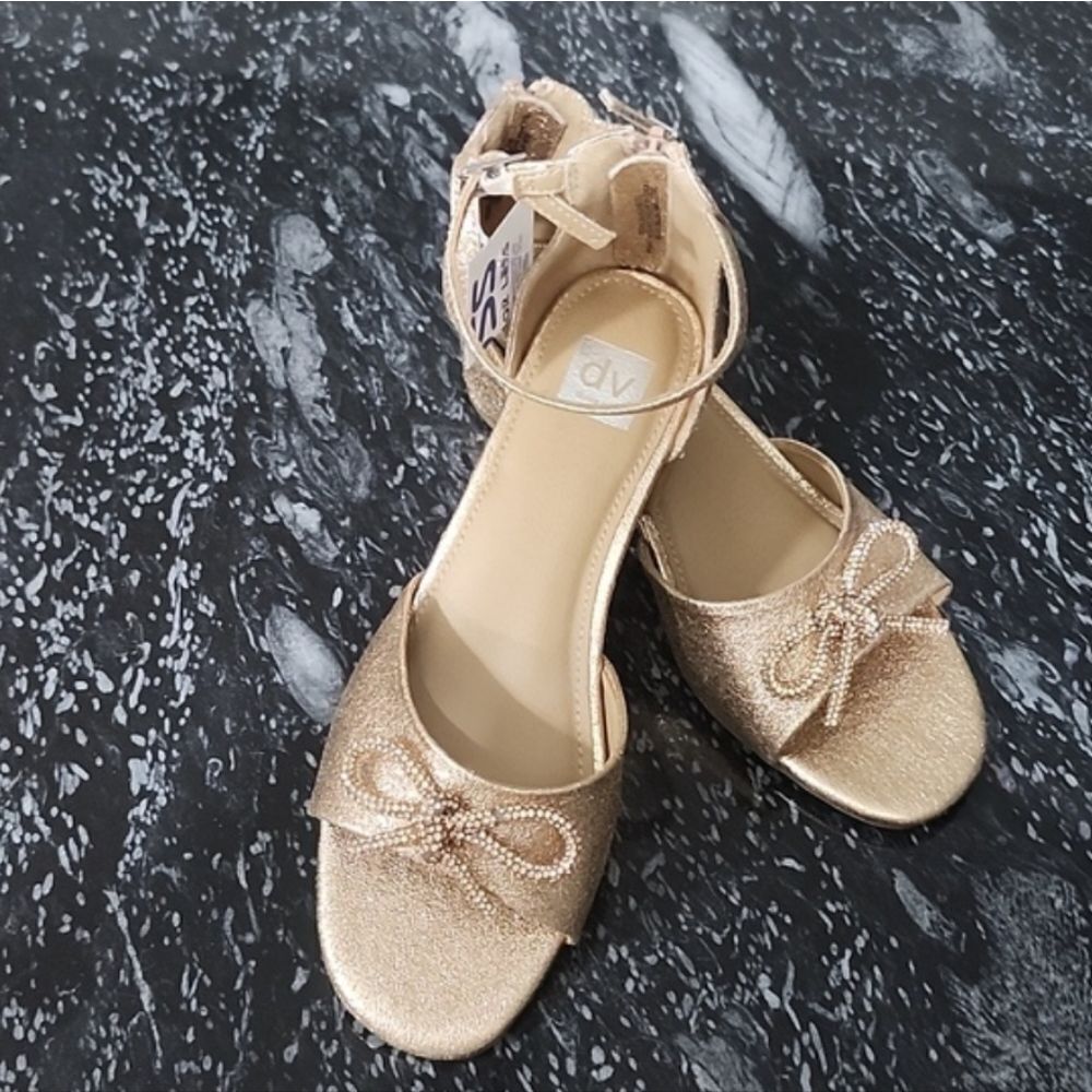 BRAND NEW DV BY DOLCE VITA WOMEN'S SHIMMER GLITTER GOLD GLADIATOR